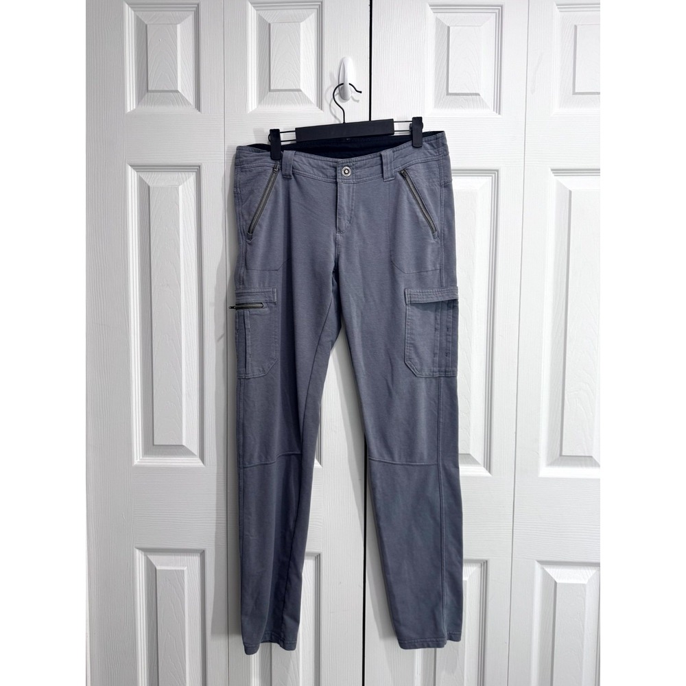 KUHL Cargo Pants Women's 8 Gray Zip-Slash Pockets Mid Rise Straight Leg Workwear - Picture 1 of 14